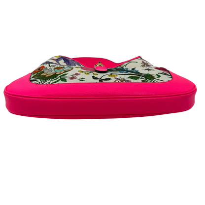 Gucci Jackie Flora Medium Hobo Bag Neon Pink / sehr gut Gucci