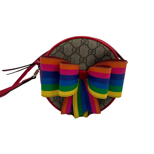 Gucci Kids GG Supreme Ribbon Rainbow Schultertasche Fullset / sehr gut Gucci