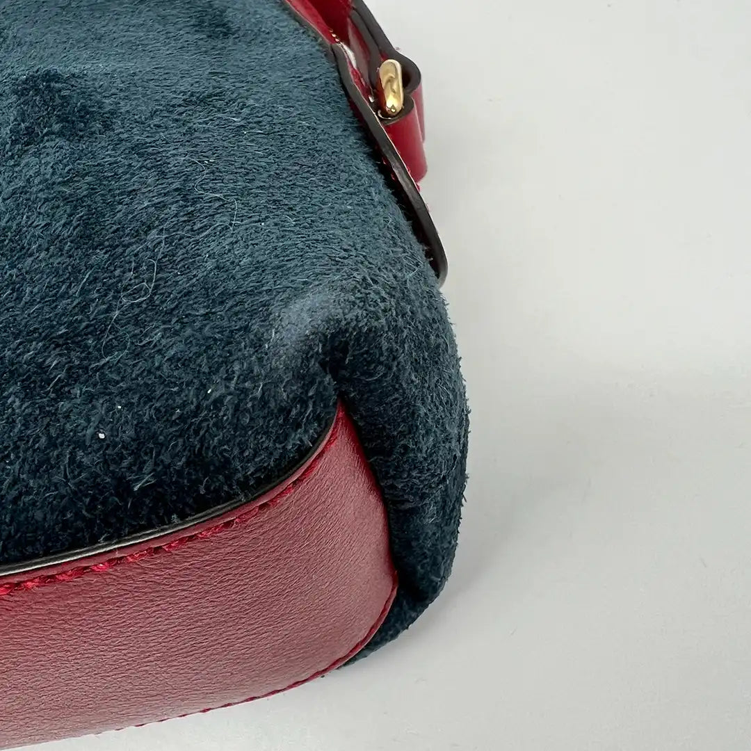 Gucci Marmont Ophidia Blue Suede Red Wildleder GG Crossbody Tasche / sehr gut Gucci