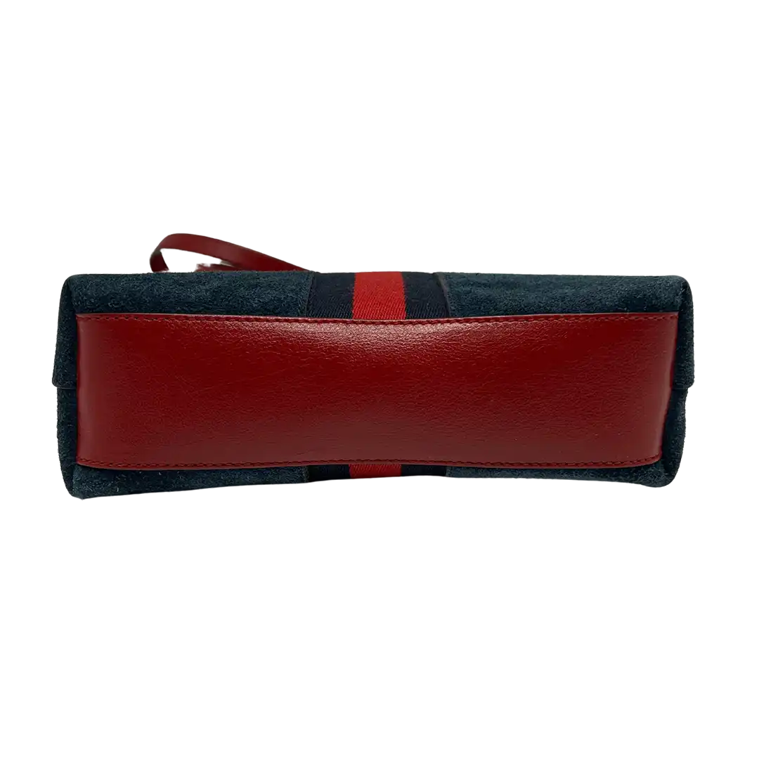 Gucci Marmont Ophidia Blue Suede Red Wildleder GG Crossbody Tasche / sehr gut Gucci