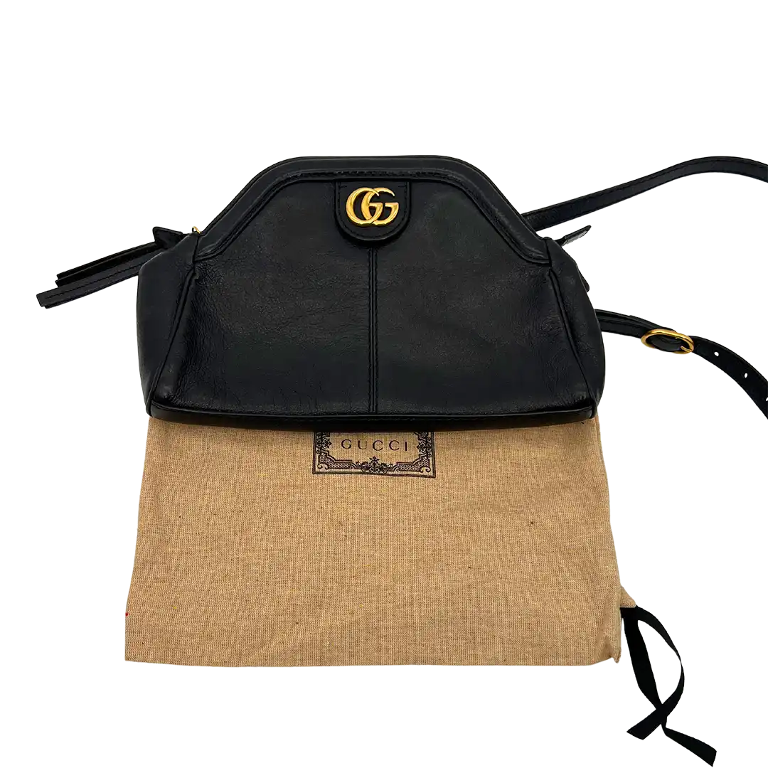Gucci Rebelle  GG Marmont Schultertasche schwarz / gut Gucci