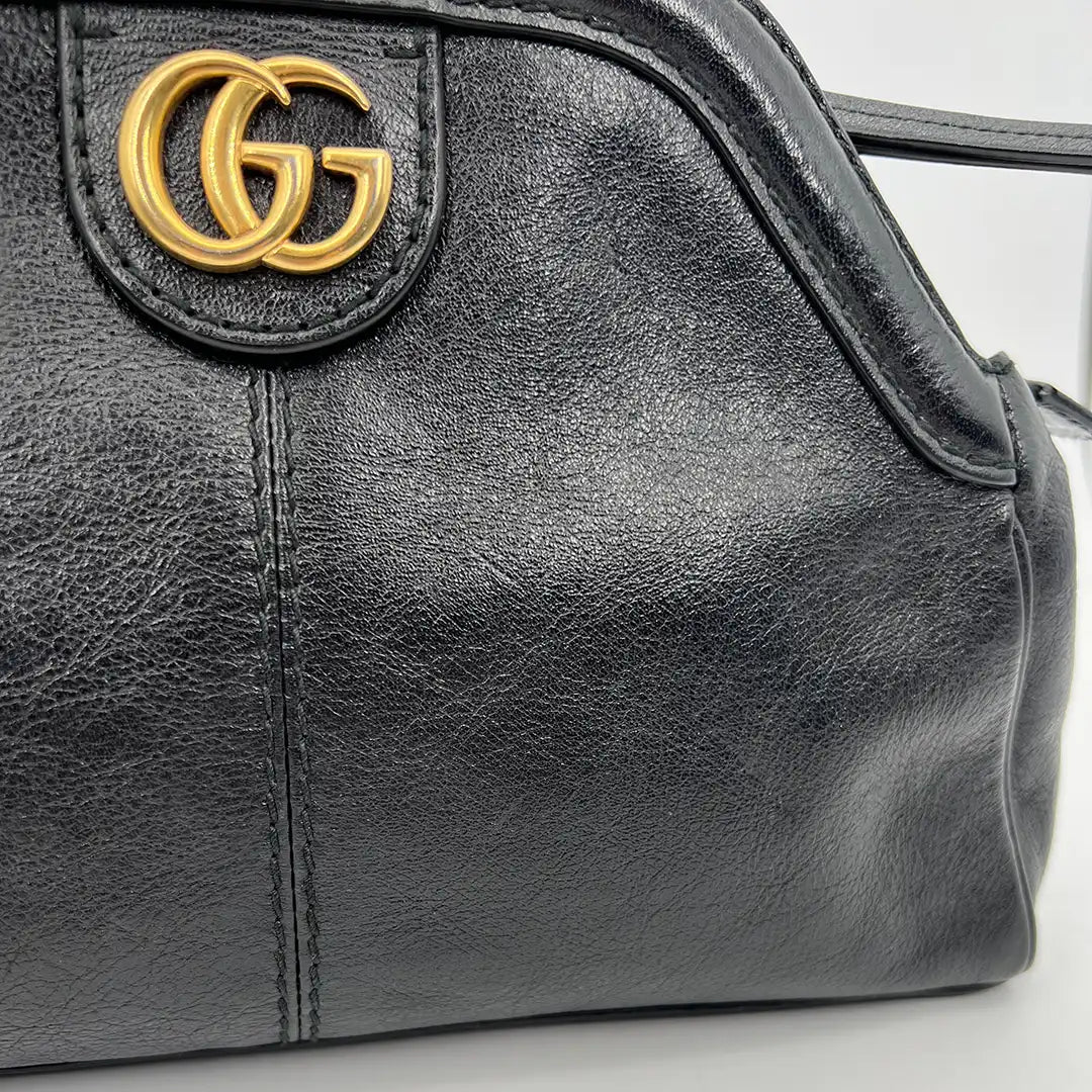 Gucci Rebelle  GG Marmont Schultertasche schwarz / gut Gucci