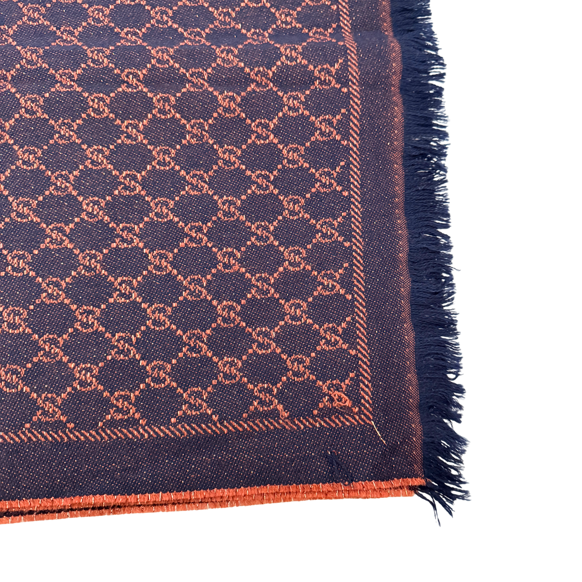 Gucci Schal aus Wolle Dunkelblau Orange / sehr gut Gucci