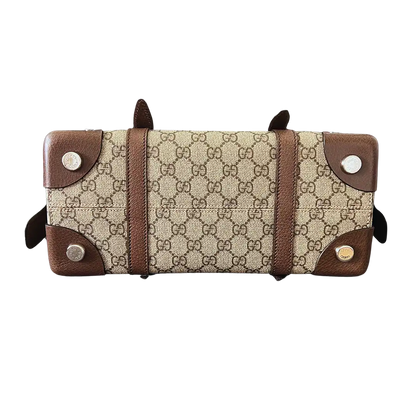 GUCCI GG Supreme Tote Bag Leder Canvas beige braun / sehr gut Gucci