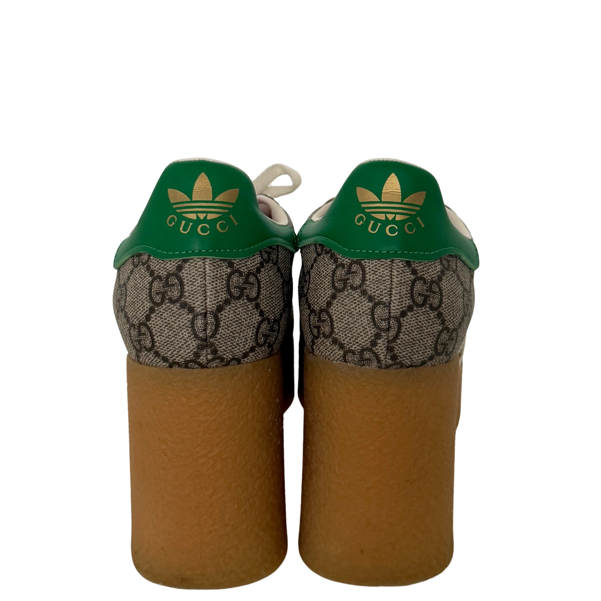 Adidas x Gucci Gazelle Wedge Beige GG Monogram Größe 38 Braun / sehr gut Gucci