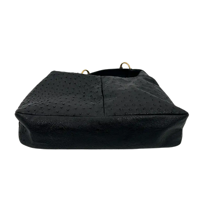 Gucci Horsebit Hobo Bag Ostrich Straußenleder schwarz / neuwertig Gucci