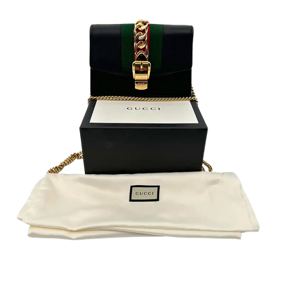 Gucci Super Mini Sylvie Chain Schultertasche Leder / sehr gut Gucci