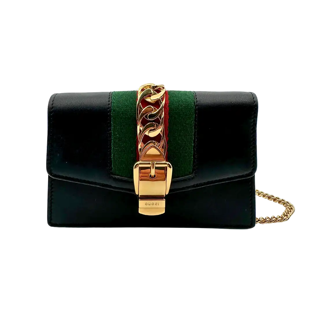 Gucci Super Mini Sylvie Chain Schultertasche Leder / sehr gut Gucci