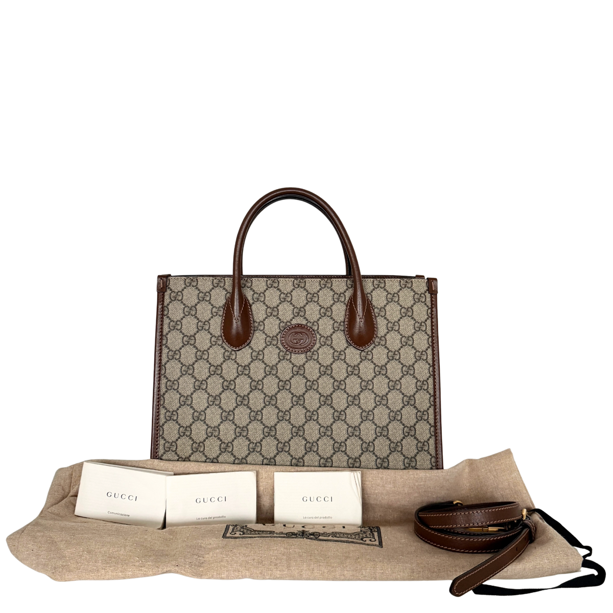 Gucci GG Supreme Monogram Small Tote Bag Braun / sehr gut Gucci