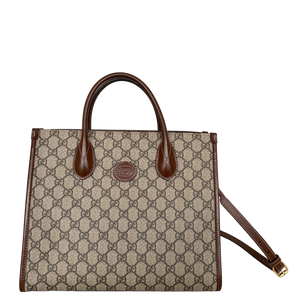 Gucci GG Supreme Monogram Kleine Tote Tas Bruin