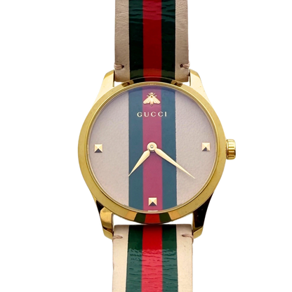 Gucci G-Timeless Unisex-Uhr (Modell YA1264077) Rosa / gut Gucci