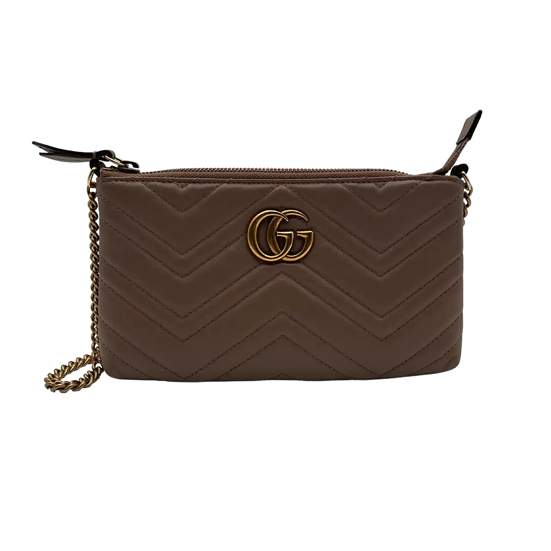 Gucci GG Marmont Matelasse Walle on Chain Mini Tasche mit Kette / gut Gucci