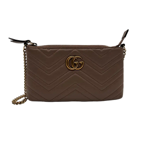 Gucci GG Marmont Matelassé portemonnee aan ketting mini tas met ketting