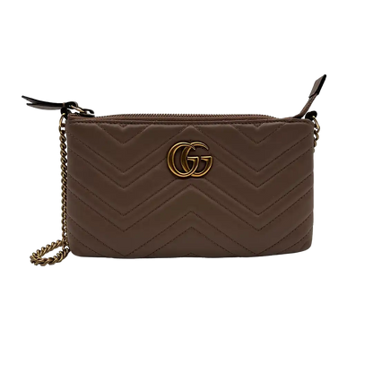 Gucci GG Marmont Matelasse Walle on Chain Mini Tasche mit Kette / gut Gucci