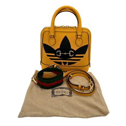 Gucci X Adidas Horsebit 1955 Leder Handtasche gelb / neuwertig Gucci