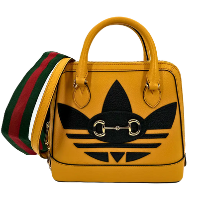 Gucci X Adidas Horsebit 1955 Leder Handtasche gelb / neuwertig Gucci