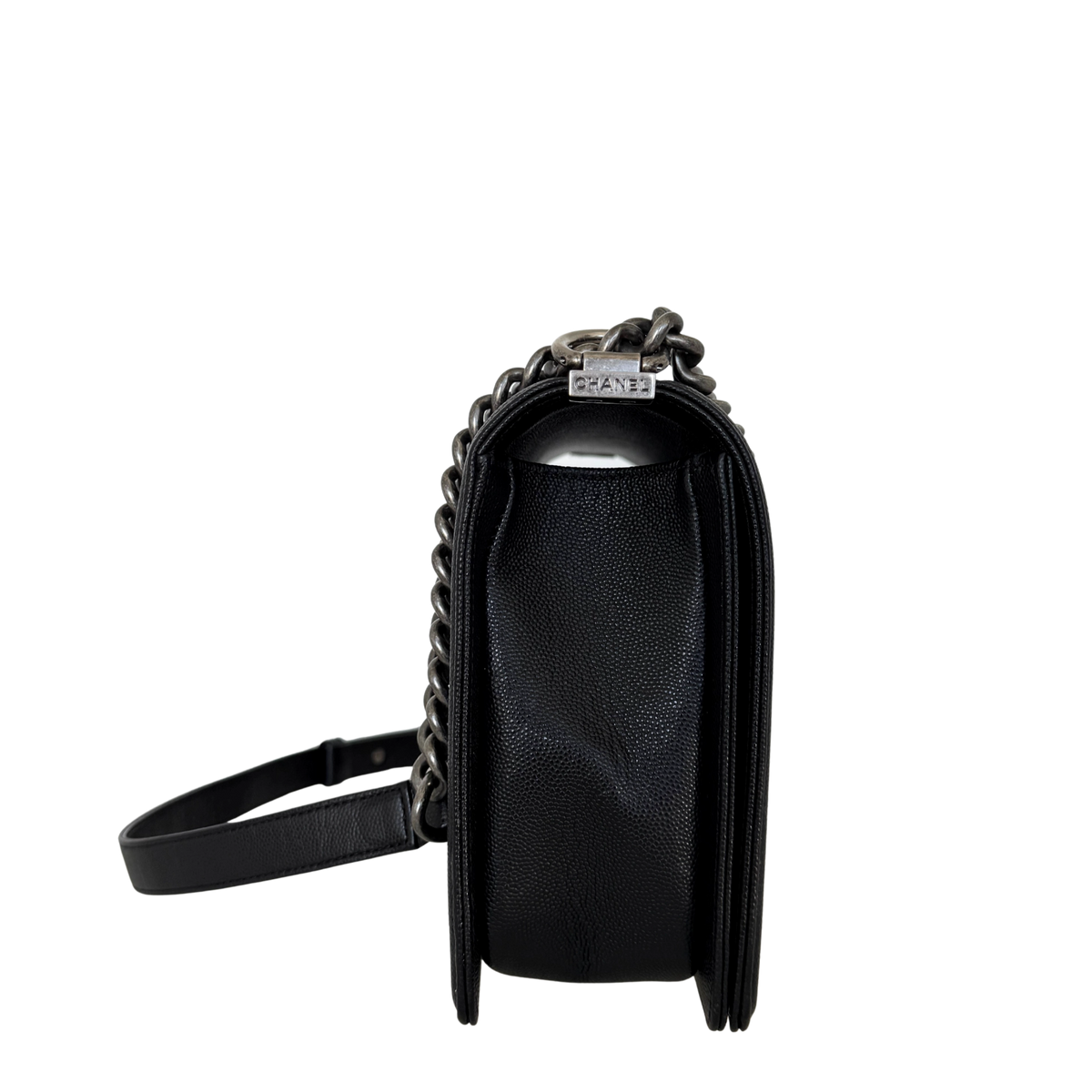 Chanel Boy Medium Kaviarleder Schwarz Fullset / neuwertig Chanel