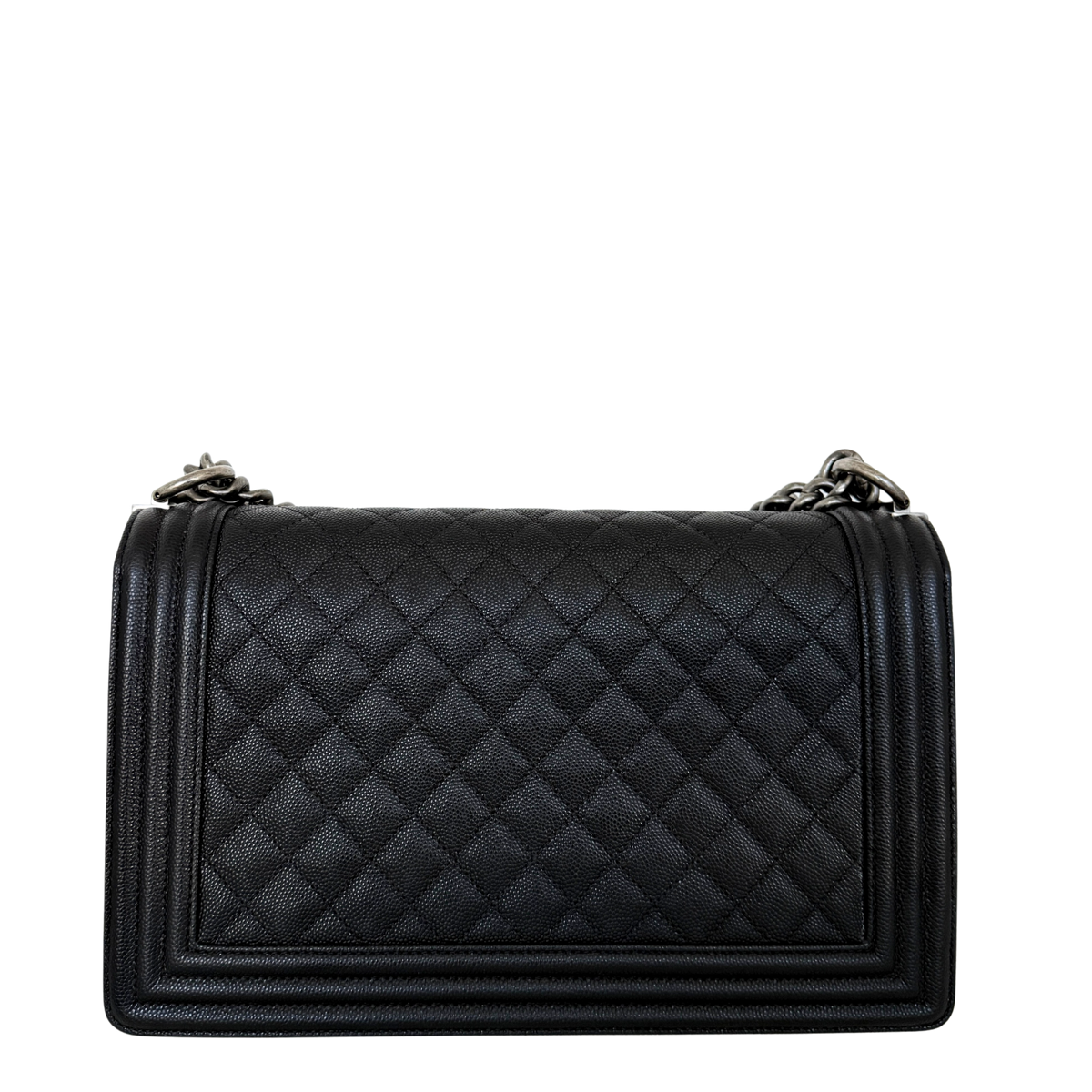 Chanel Boy Medium Kaviarleder Schwarz Fullset / neuwertig Chanel