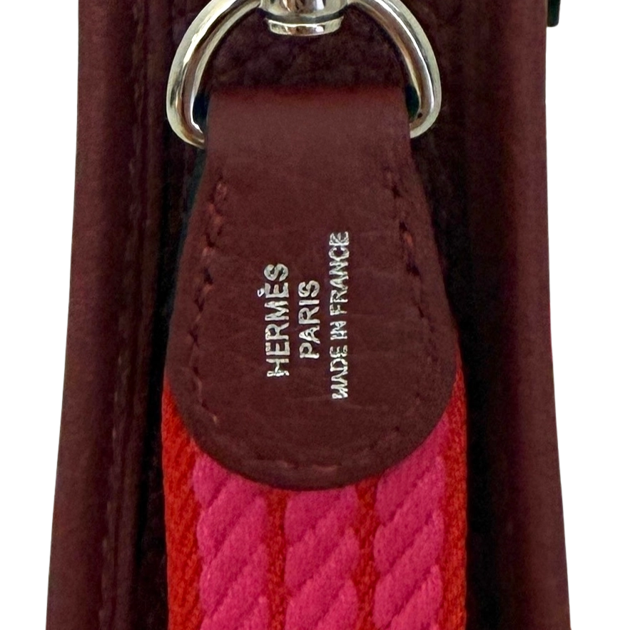 Hermès 16 Amazone Clemence/Sangle Rot Orange Paladium Fullset / neuwertig Hermès