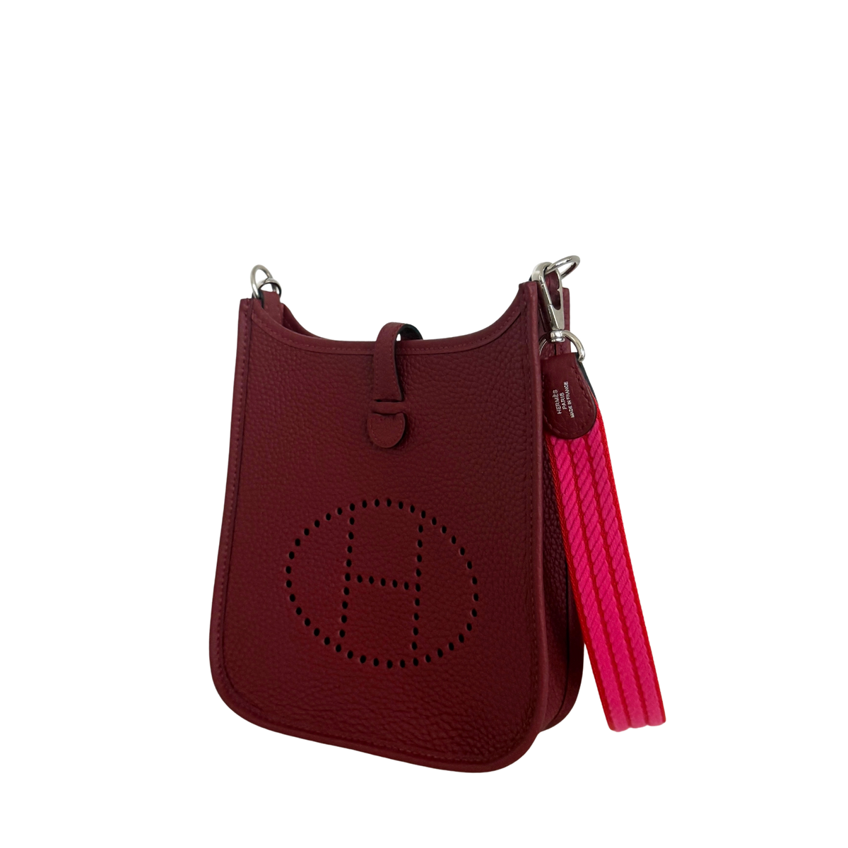 Hermès 16 Amazone Clemence/Sangle Rot Orange Paladium Fullset / neuwertig Hermès