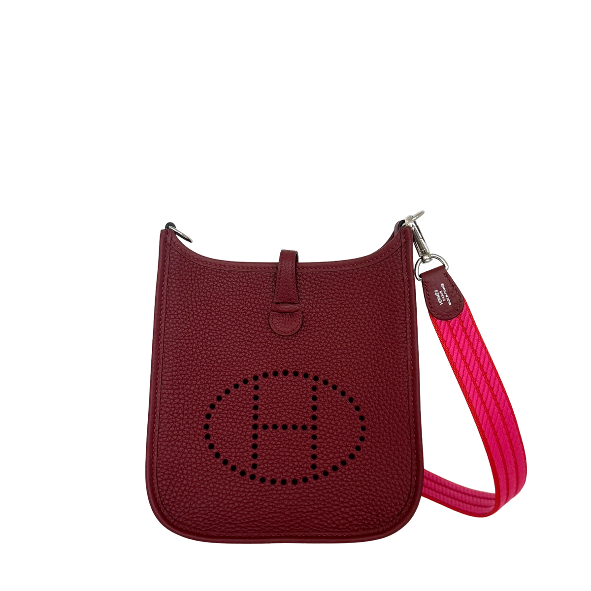 Hermès 16 Amazone Clemence/Sangle Rot Orange Paladium Fullset / neuwertig Hermès