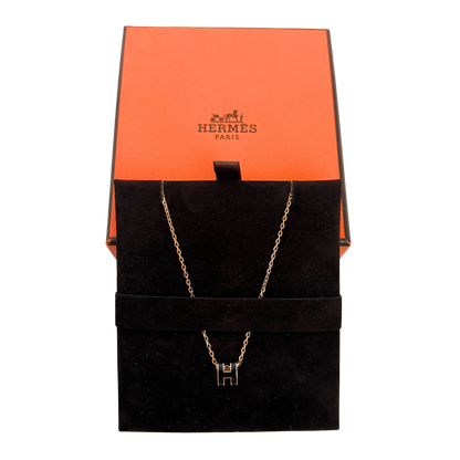 Hermès Halskette Mini Pop H Schwarz / neuwertig Hermès