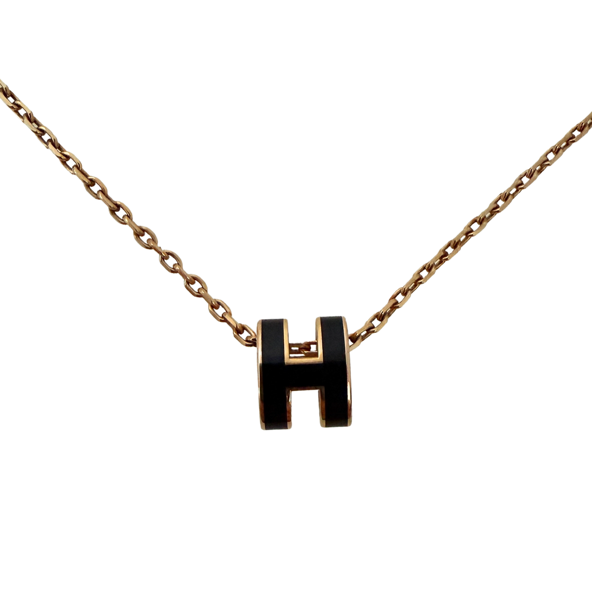 Hermès Halskette Mini Pop H Schwarz / neuwertig Hermès