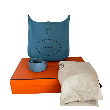 Hermès Evelyne III 29 blau Clemence  Palladium Fullset 2010 / sehr gut Hermès