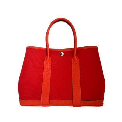 Hermès Garden Party 30 Verso, orange mécano / Cuivre / capucine 2023 Fullset / ungetragen Hermès
