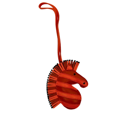 Hermès Geegee Savannah Taschenanhänger Cornaline / Orange Poppy / Rouge Sellier /  ungetragen Hermès