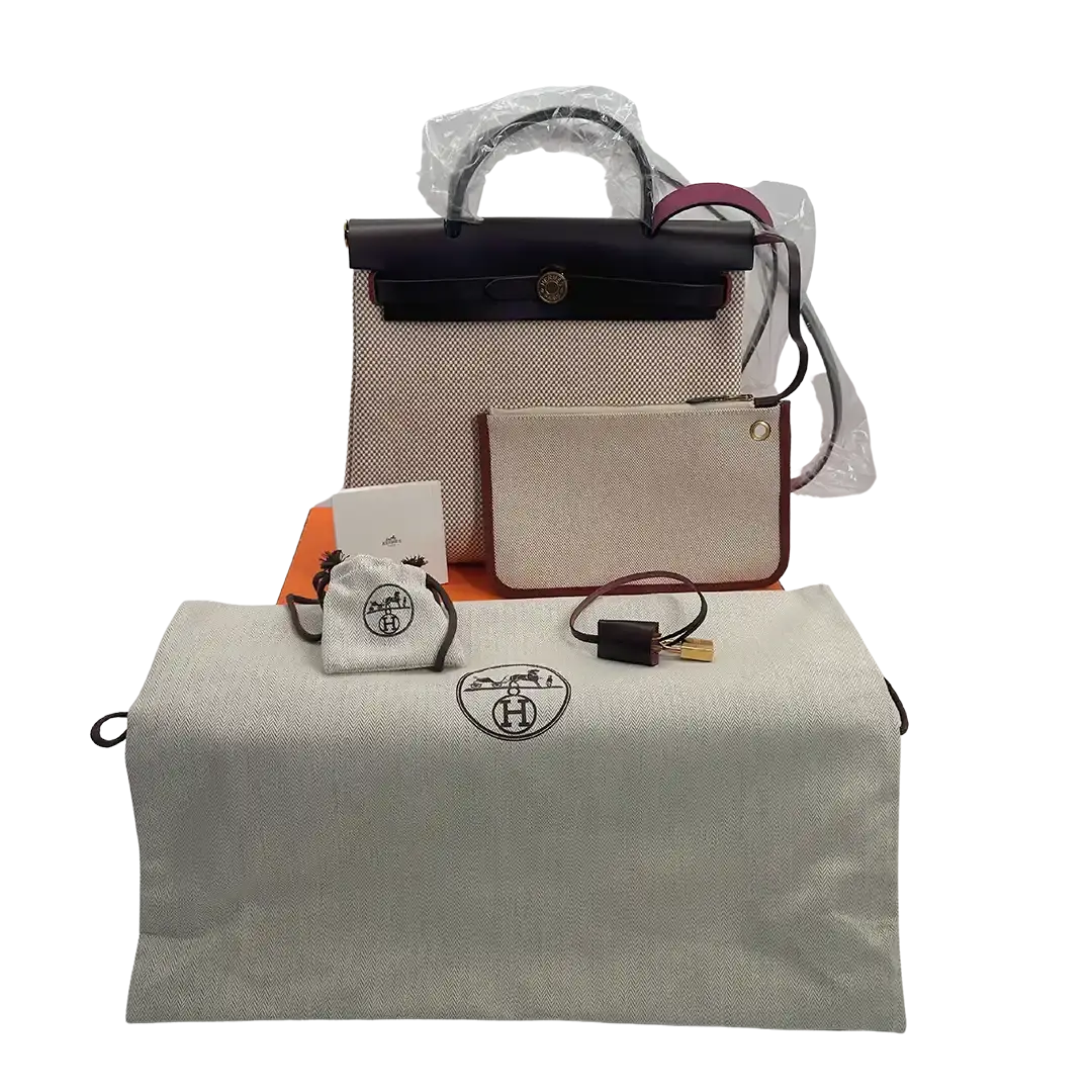 Hermès Herbag Zip 31 goldene Hardware écru/blanc/noir/rouge sellier 2024/ ungetragen Hermès