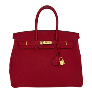 Hermès Birkin Bag 35 Togo Leer Rouge Vif gouden hardware 2020