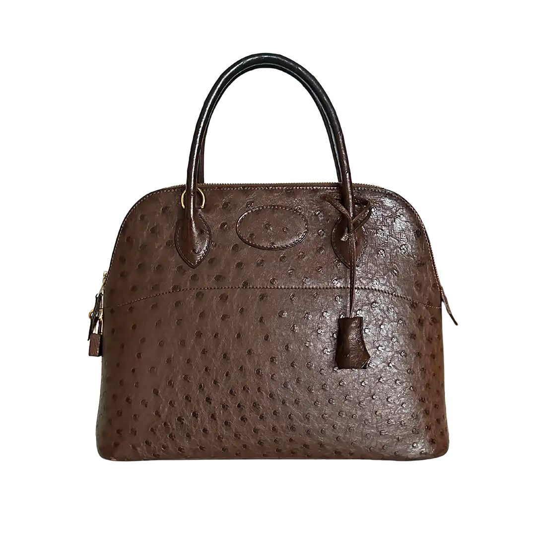 Hermès Bolide 31 Straußenleder braun / sehr gut Hermès