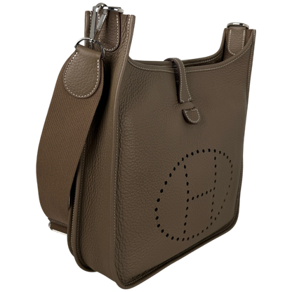Hermès Evelyne III 29 PM Taurillon Clémence Étoupe Palladium