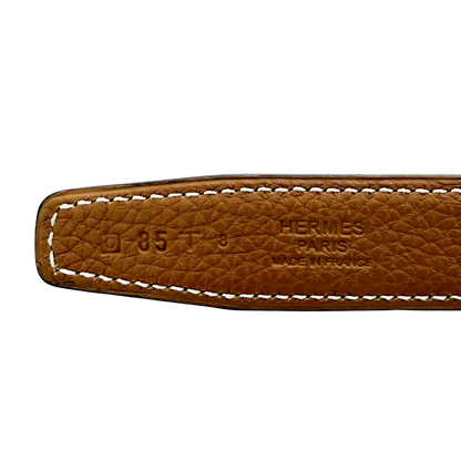Gürtelschließe H & Wendbarer Gürtelriemen Braun Größe 85 / sehr gut Hermès