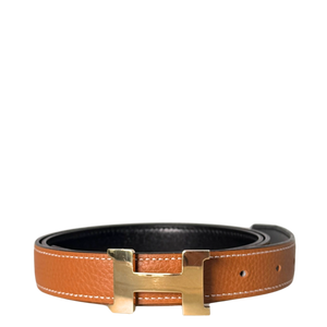 Hermès H Belt Buckle & Reversible Belt Strap Brown Size 85 / very good