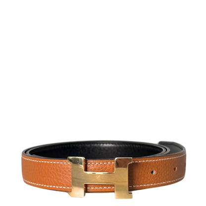 Gürtelschließe H & Wendbarer Gürtelriemen Braun Größe 85 / sehr gut Hermès