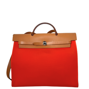 Hermès Herbag Zip 39 Palladium Hardware Oranje