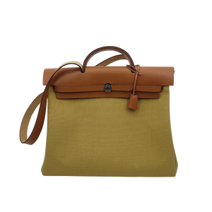Hermès Herbag Zip 39 Palladium Hardware Ginger / Naturel 2024