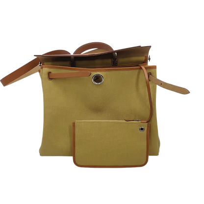 Hermès Herbag Zip 39 Palladium Hardware Ginger / Naturel Fullset 2024 / neuwertig Hermès