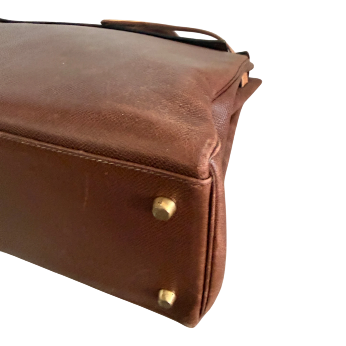 Hermès Kelly 35 Retourne Courchevel Havane/Gold Bicolor GHW 1993 Echtheitscheck