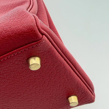 Hermès Vintage Chèvre Mysore Retourné 35 Kelly Bag Rouge Vif goldene Hardware / sehr gut Hermès