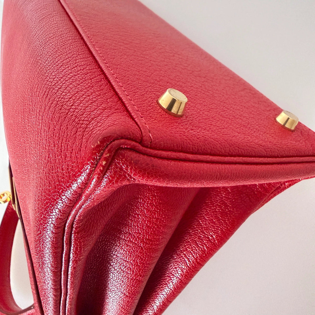 Hermès Vintage Chèvre Mysore Retourné 35 Kelly Bag Rouge Vif goldene Hardware / sehr gut Hermès