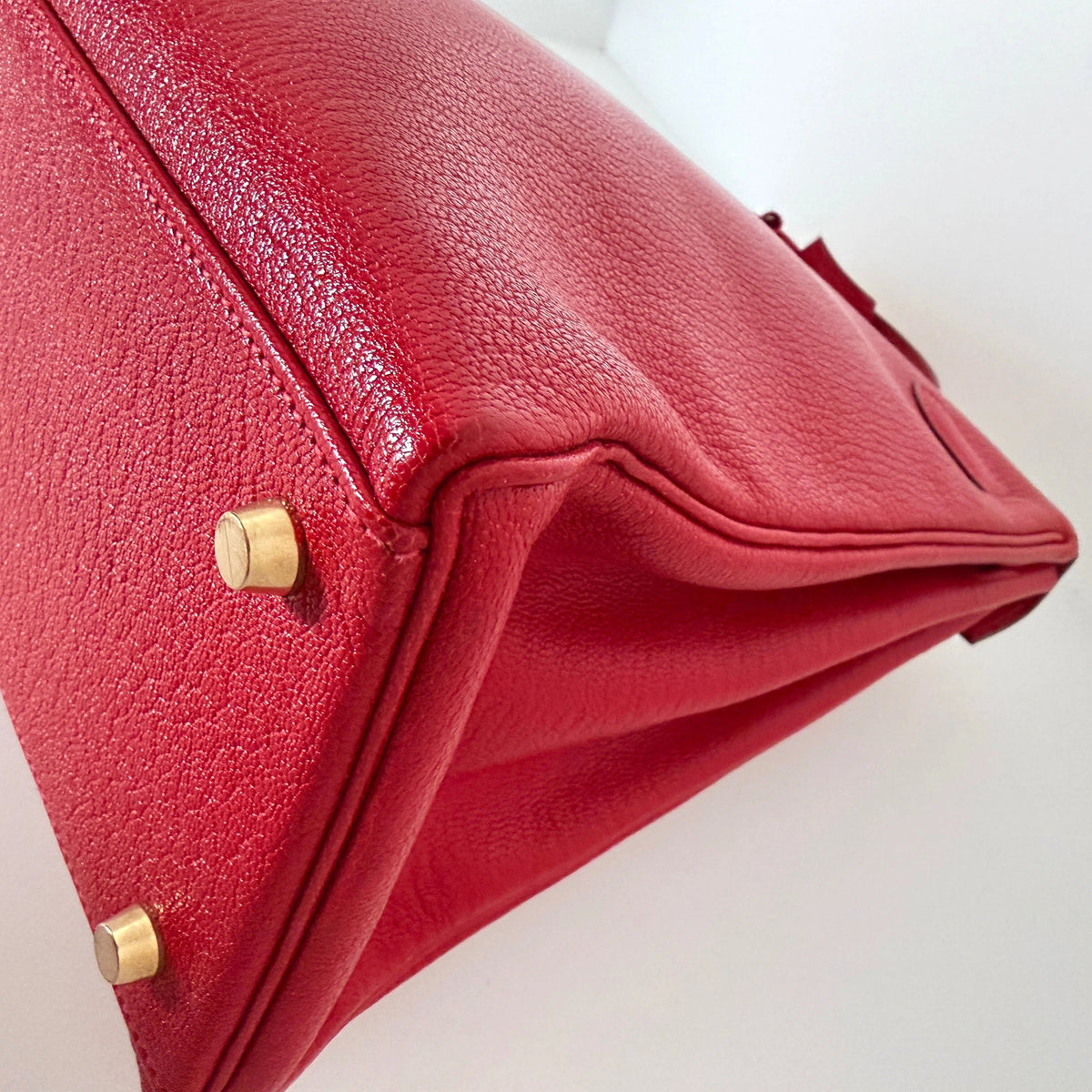 Hermès Vintage Chèvre Mysore Retourné 35 Kelly Bag Rouge Vif goldene Hardware / sehr gut Hermès