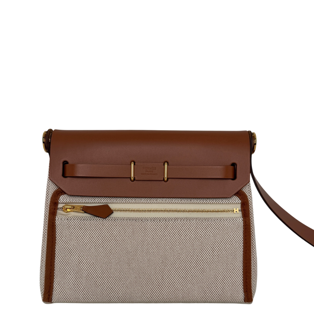 Hermès Herbag Zip 20 Mini Toile H Viking Ecru-Beige Fauve Hermès