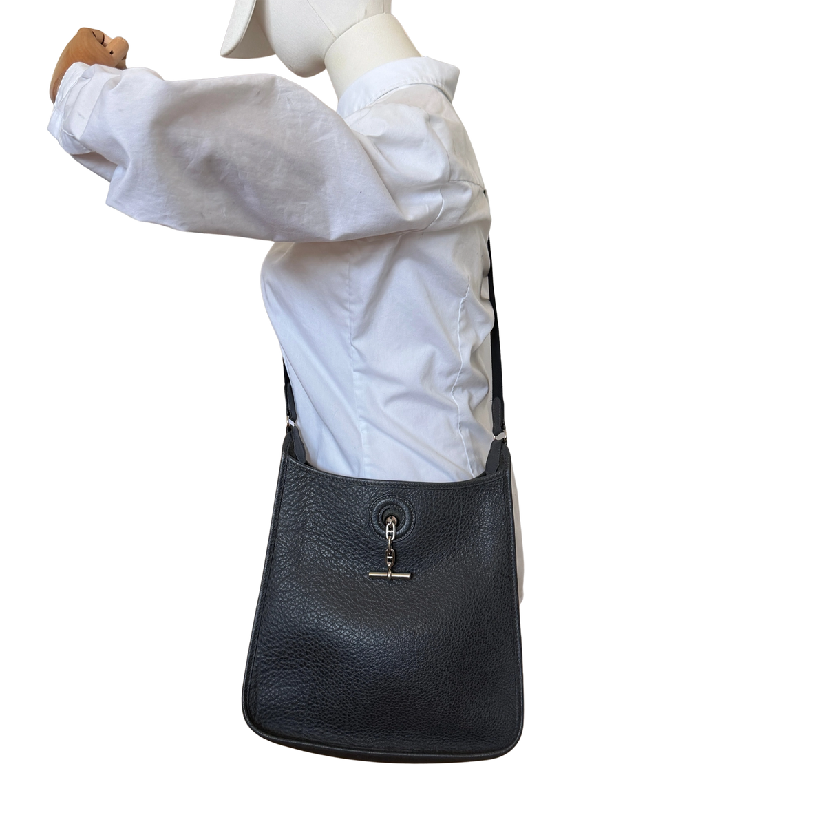 Hermès Vespa PM Vintage Clemence Leder dunkelgrau / sehr gut Hermès