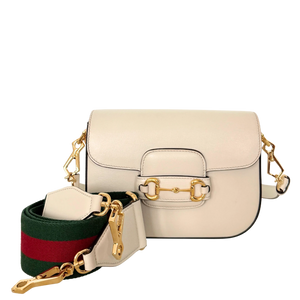 Gucci Kleine Horsebit 1955 Schoudertas wit