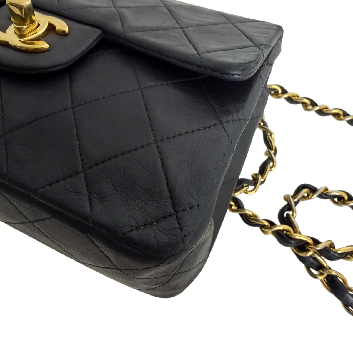 Chanel Timeless Mini Classic Flap schwarz GHW Vintage / gut Chanel