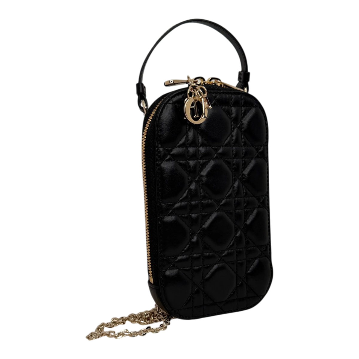 Dior Lady Dior Call'in Smartphone Tasche Lammleder schwarz 2025 / neuwertig Dior