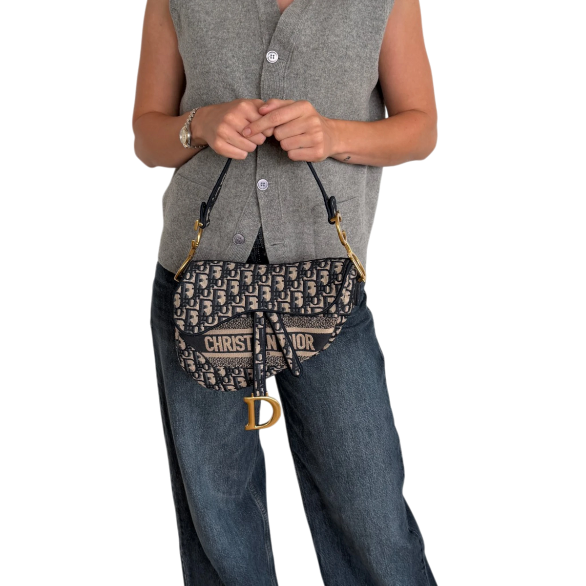 Dior Saddle Bag Dior Oblique mittelgroß / neuwertig Dior